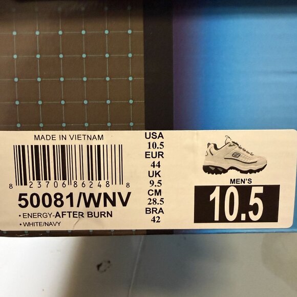 Skechers Men's Energy Afterburn Lace-up Sneaker White/Navy Size 10.5 NEW - Picture 11 of 11